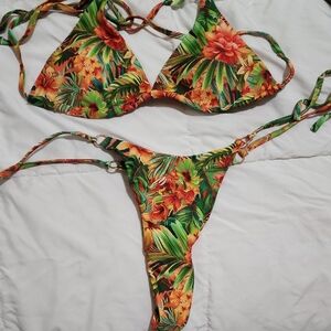 Tropical Thong Bikini Set